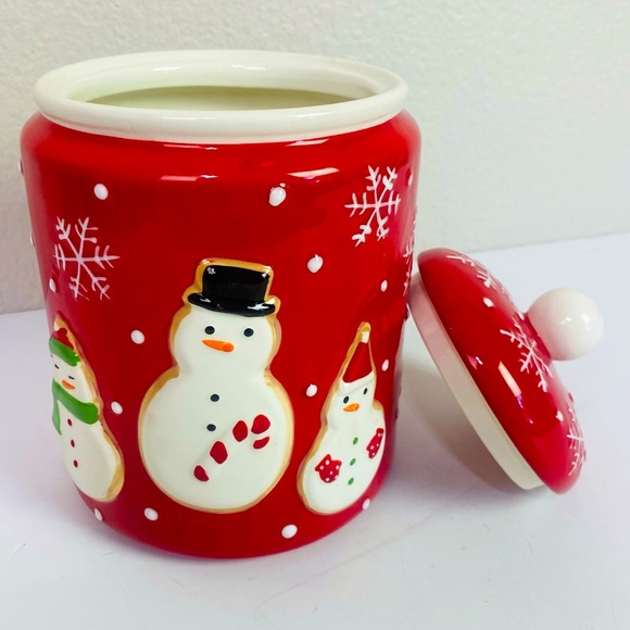 Hallmark Holiday Snowman Cookie Jar Canister 9.5” x 6.5” - Picture 1 of 8